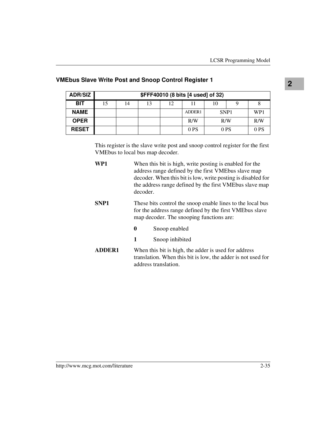 Motorola MVME172 manual WP1, SNP1, ADDER1 