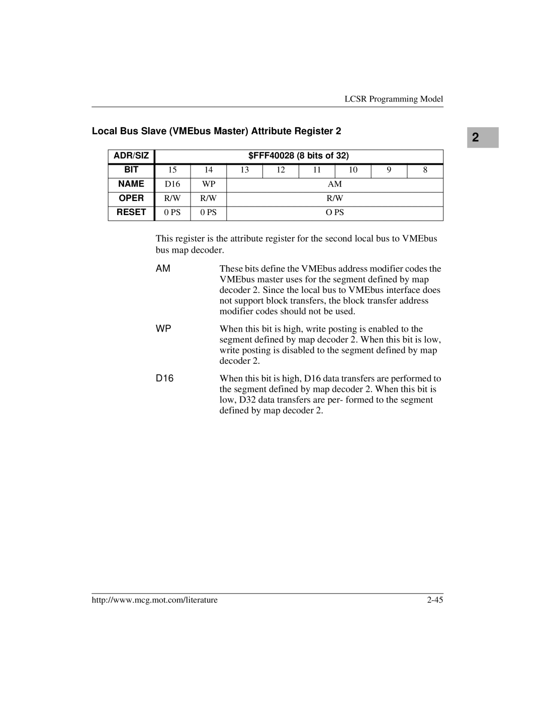 Motorola MVME172 manual Bus map decoder, Decoder 2. Since the local bus to VMEbus interface does 