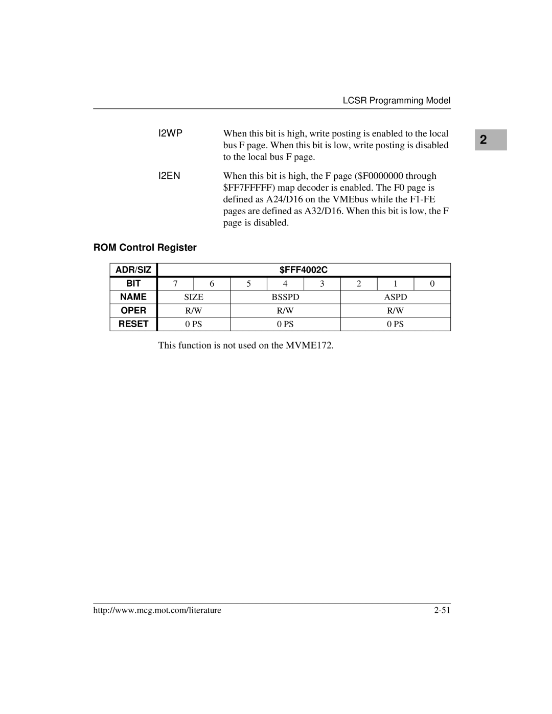 Motorola MVME172 manual I2WP, I2EN 