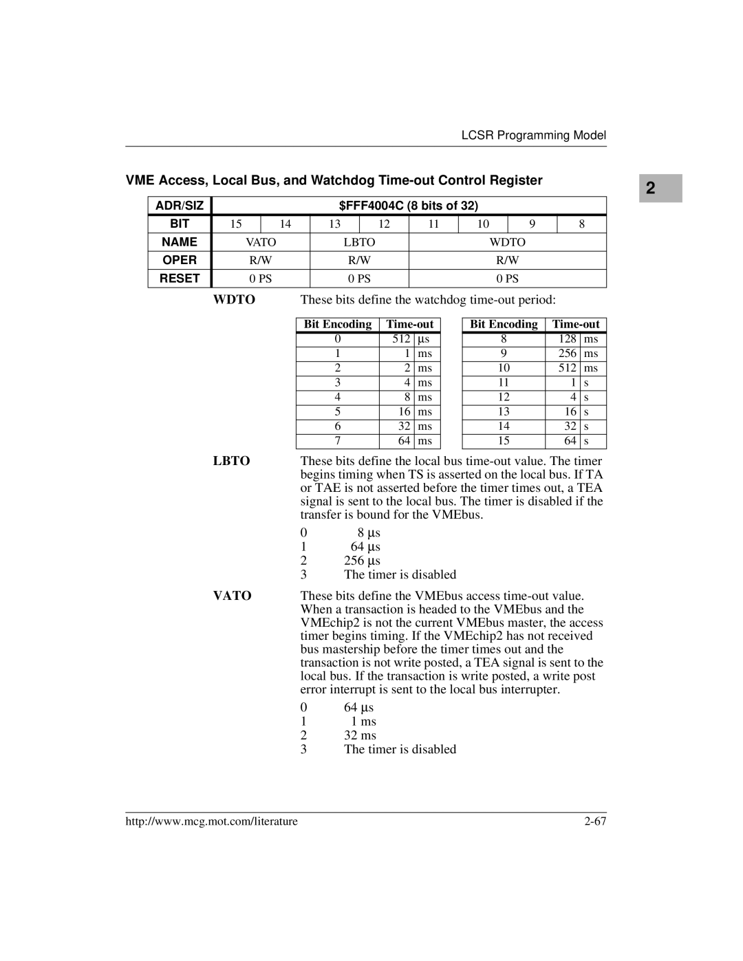 Motorola MVME172 manual Lbto, Vato 