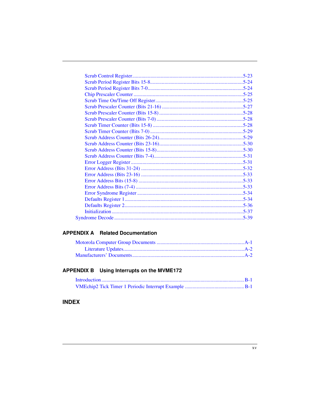 Motorola MVME172 manual Index 