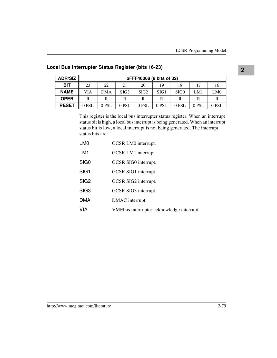 Motorola MVME172 manual LM0, LM1, SIG0, SIG1, SIG2, SIG3, Dma, Via 