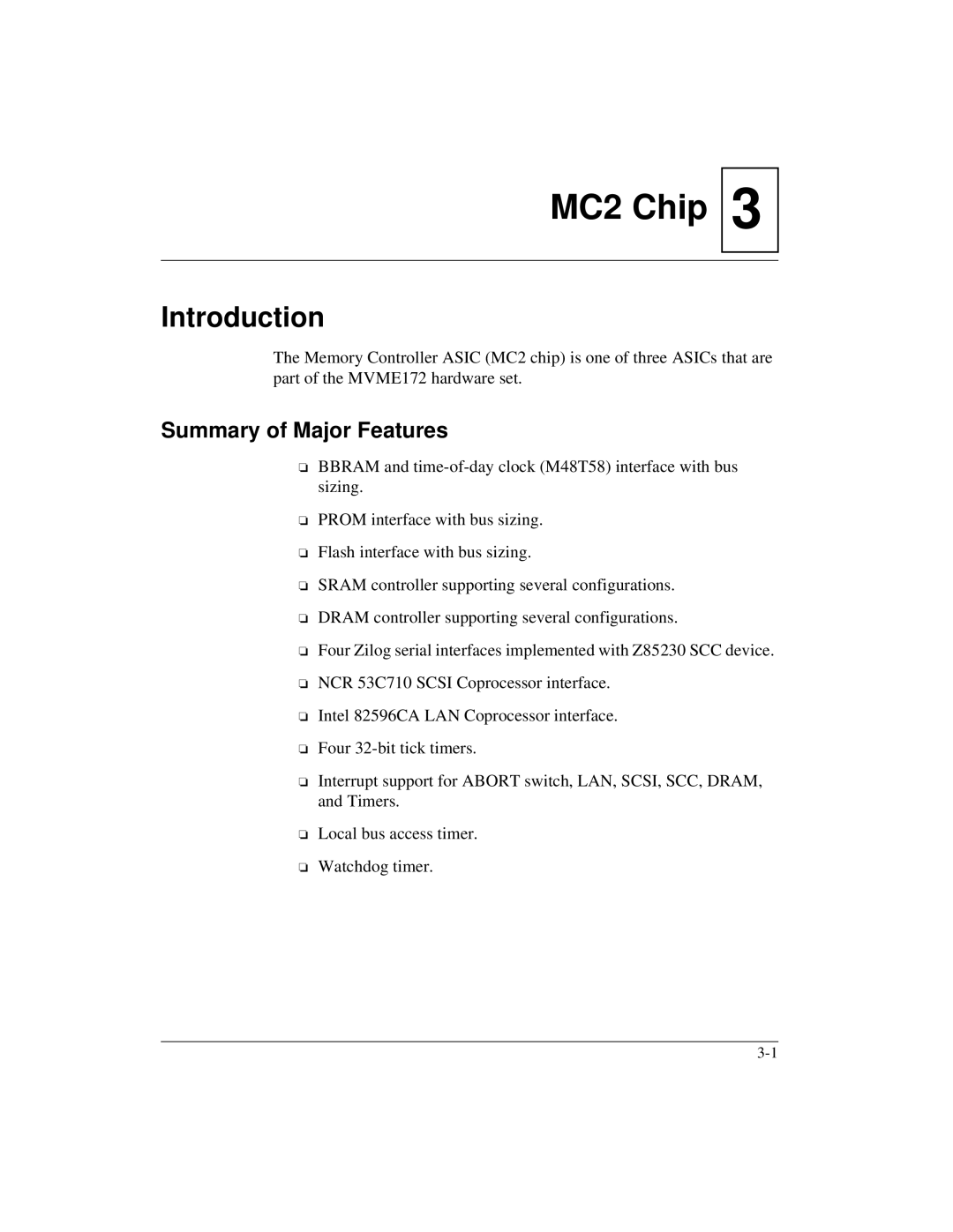 Motorola MVME172 manual MC2 Chip 