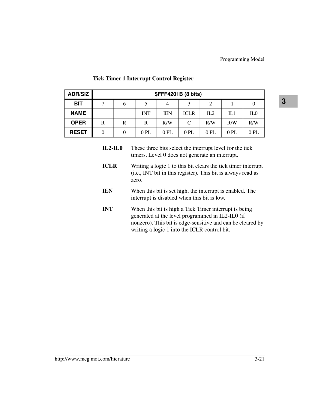 Motorola MVME172 manual Tick Timer 1 Interrupt Control Register 