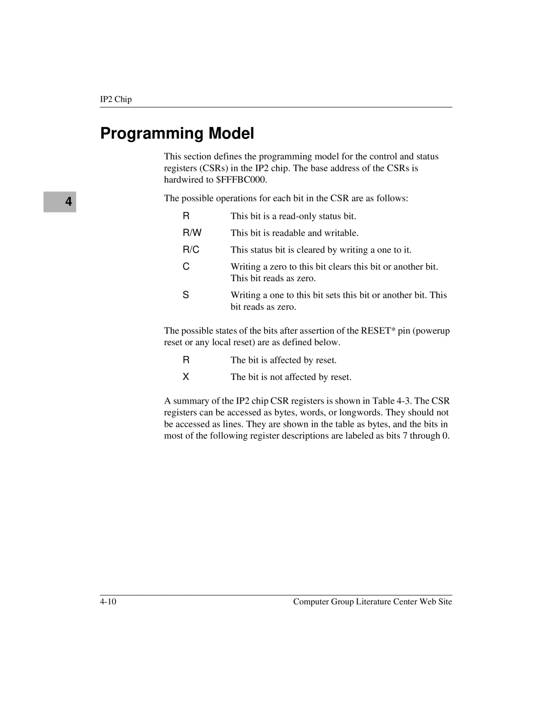 Motorola MVME172 manual This bit is readable and writable, This status bit is cleared by writing a one to it 