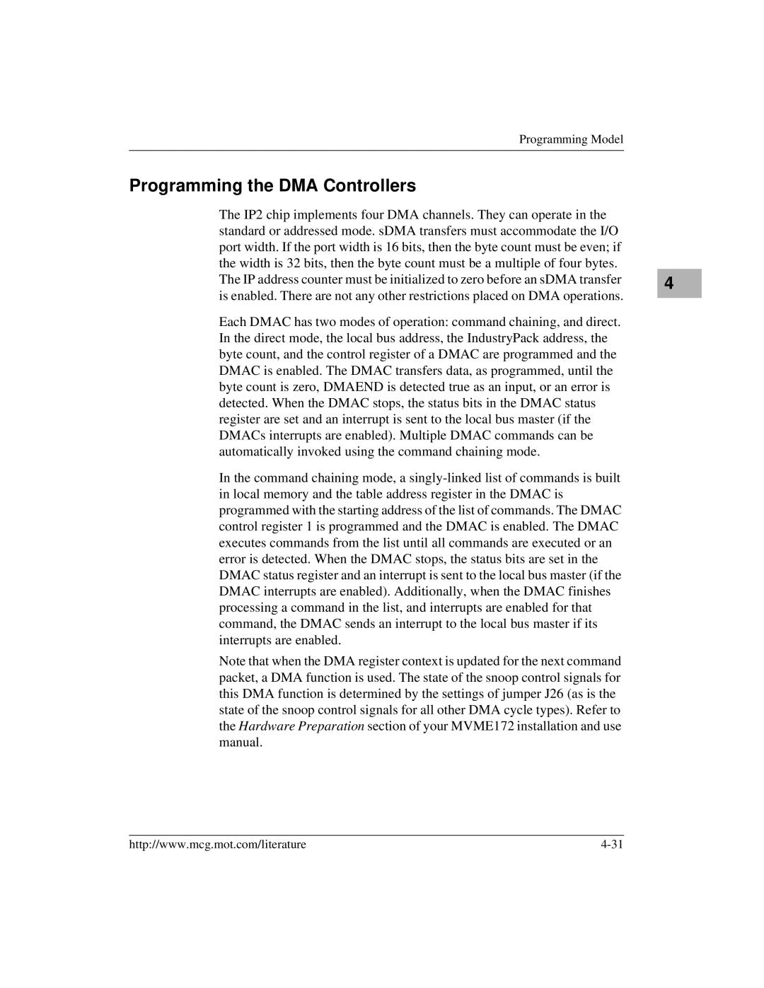 Motorola MVME172 manual Programming the DMA Controllers 