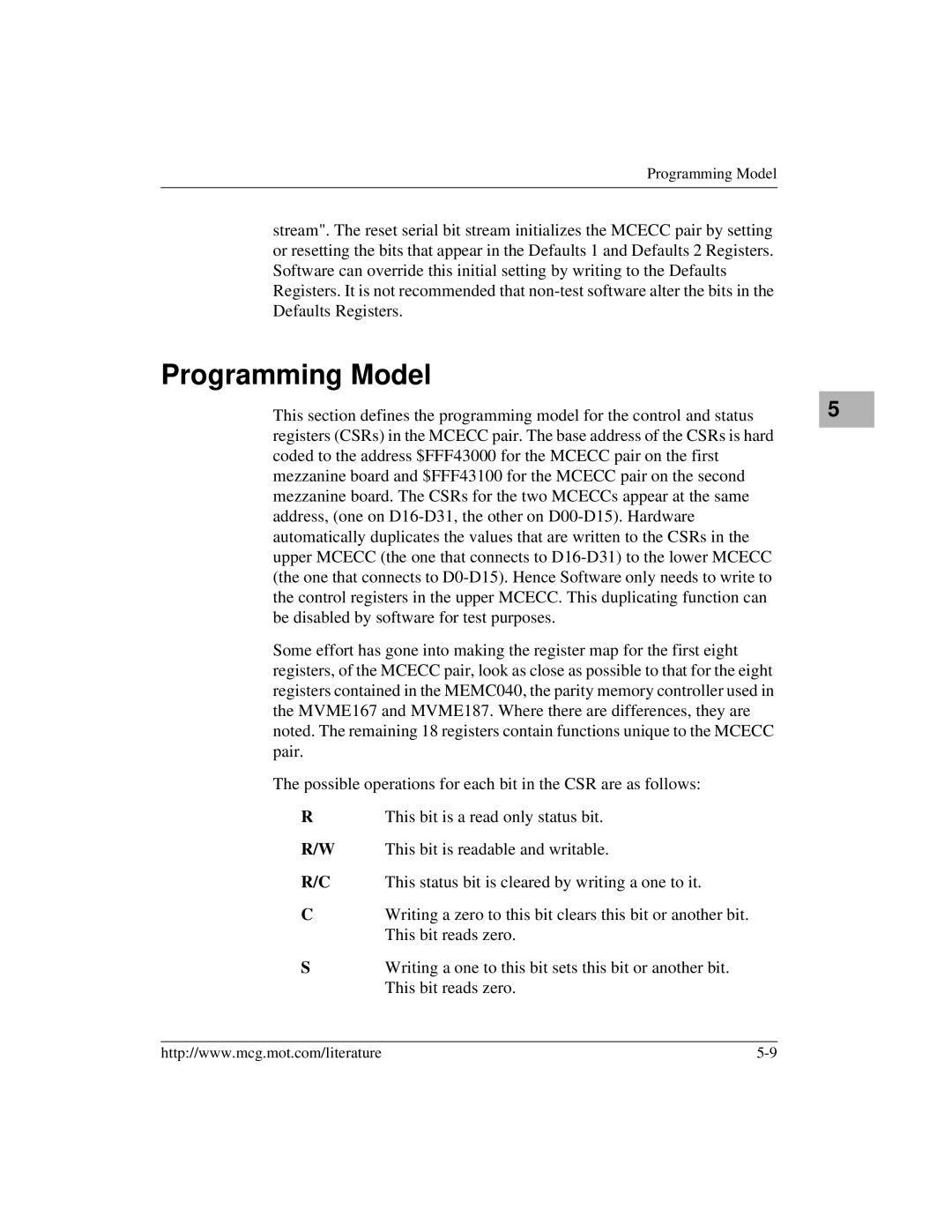 Motorola MVME172 manual Programming Model 