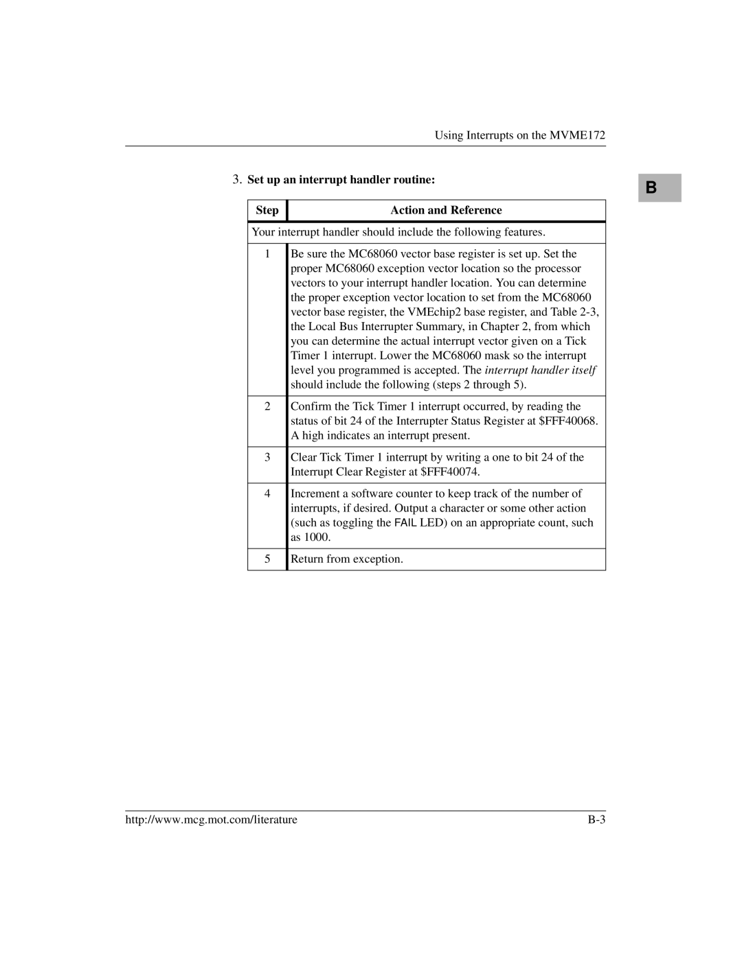 Motorola manual Using Interrupts on the MVME172 