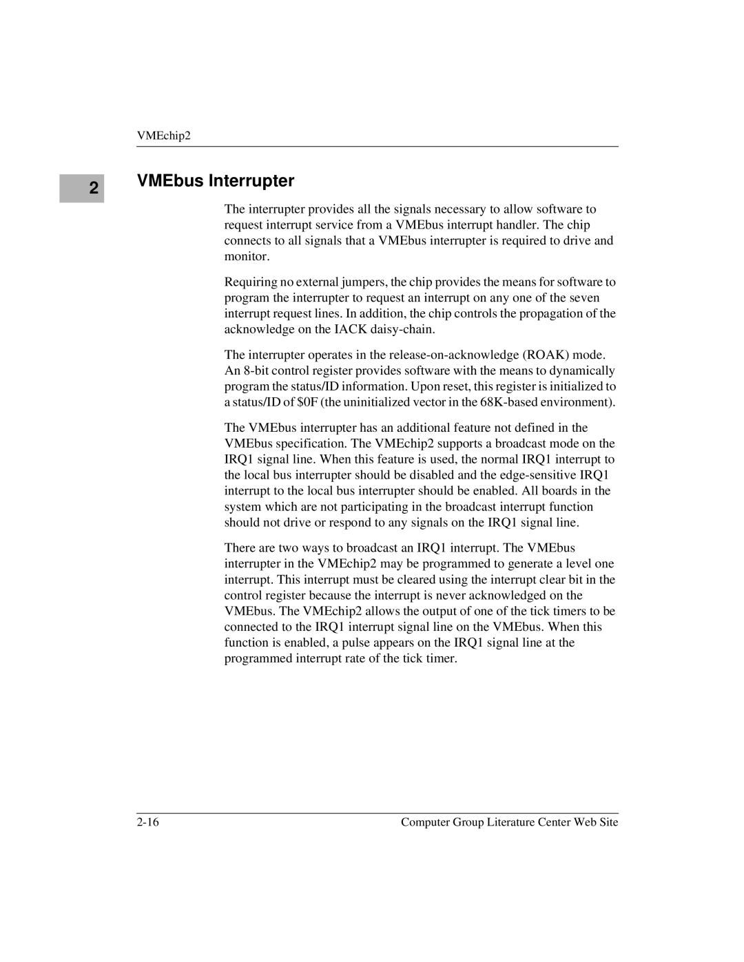 Motorola MVME172 manual VMEbus Interrupter 