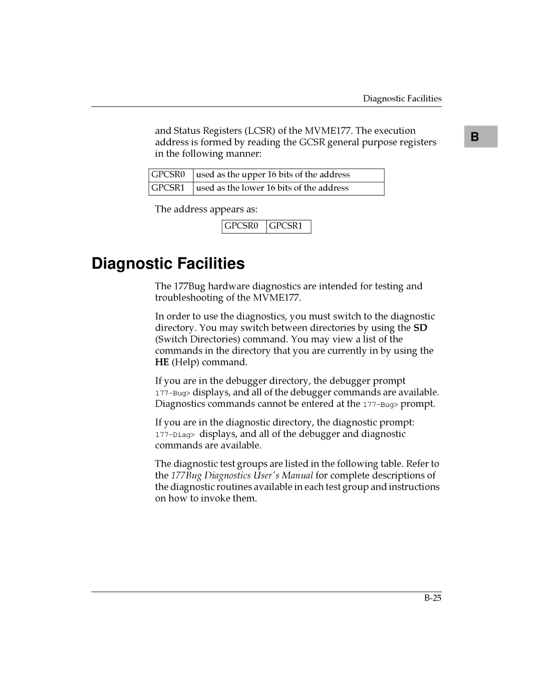 Motorola MVME177 manual Diagnostic Facilities 