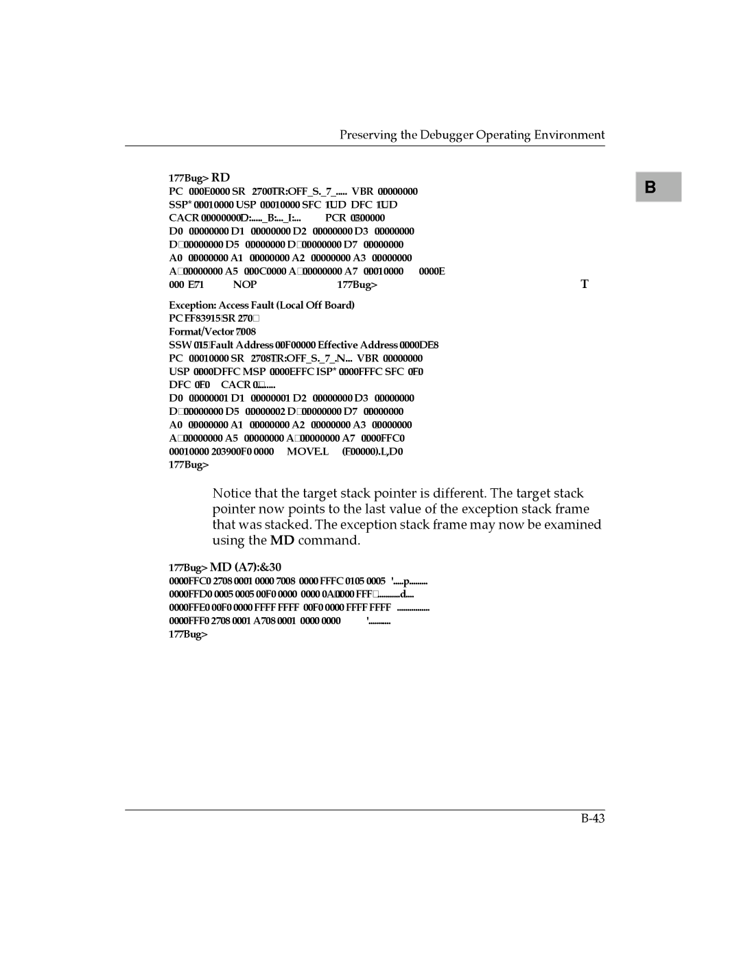 Motorola MVME177 manual 177BugMD A7&30 