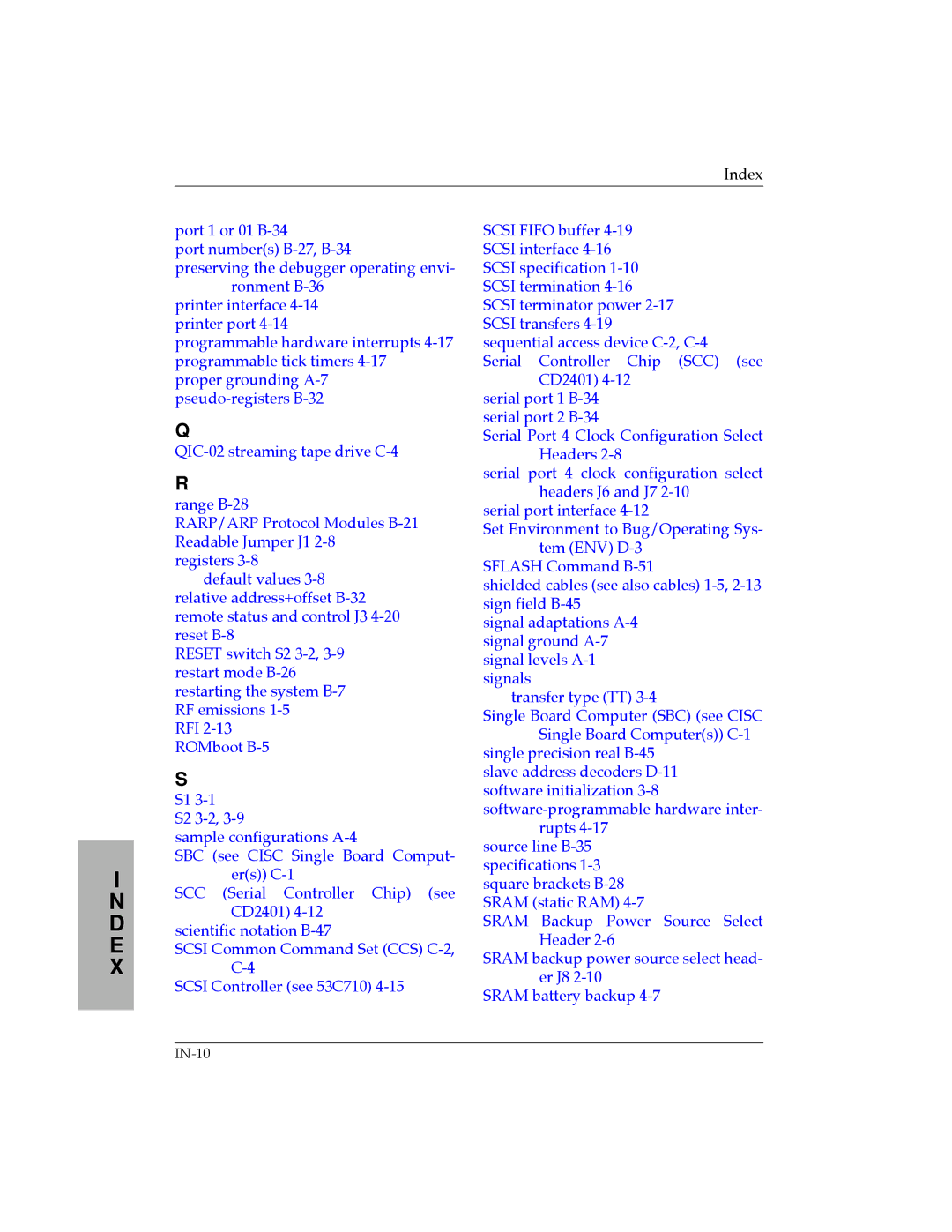 Motorola MVME177 manual IN-10 