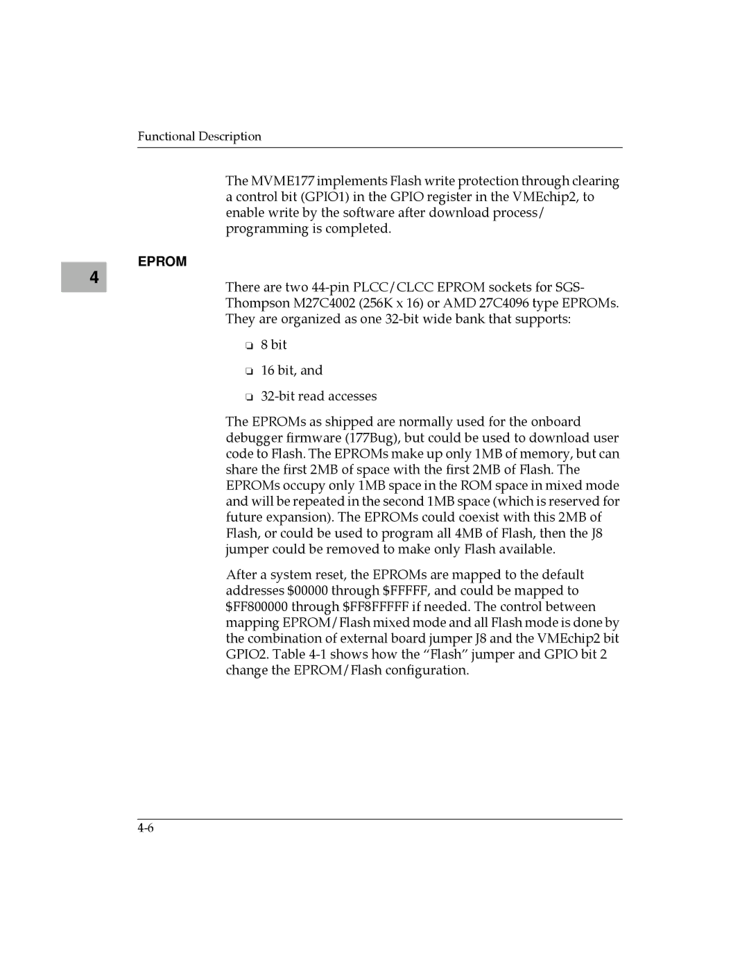 Motorola MVME177 manual Eprom 