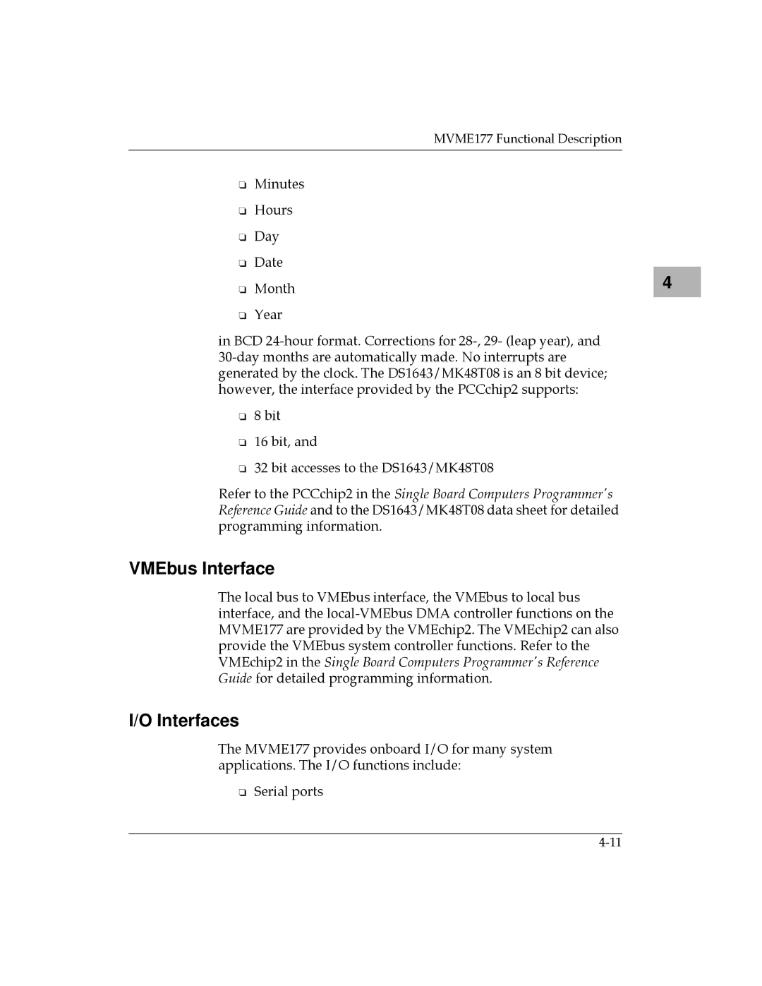 Motorola MVME177 manual VMEbus Interface, Interfaces 