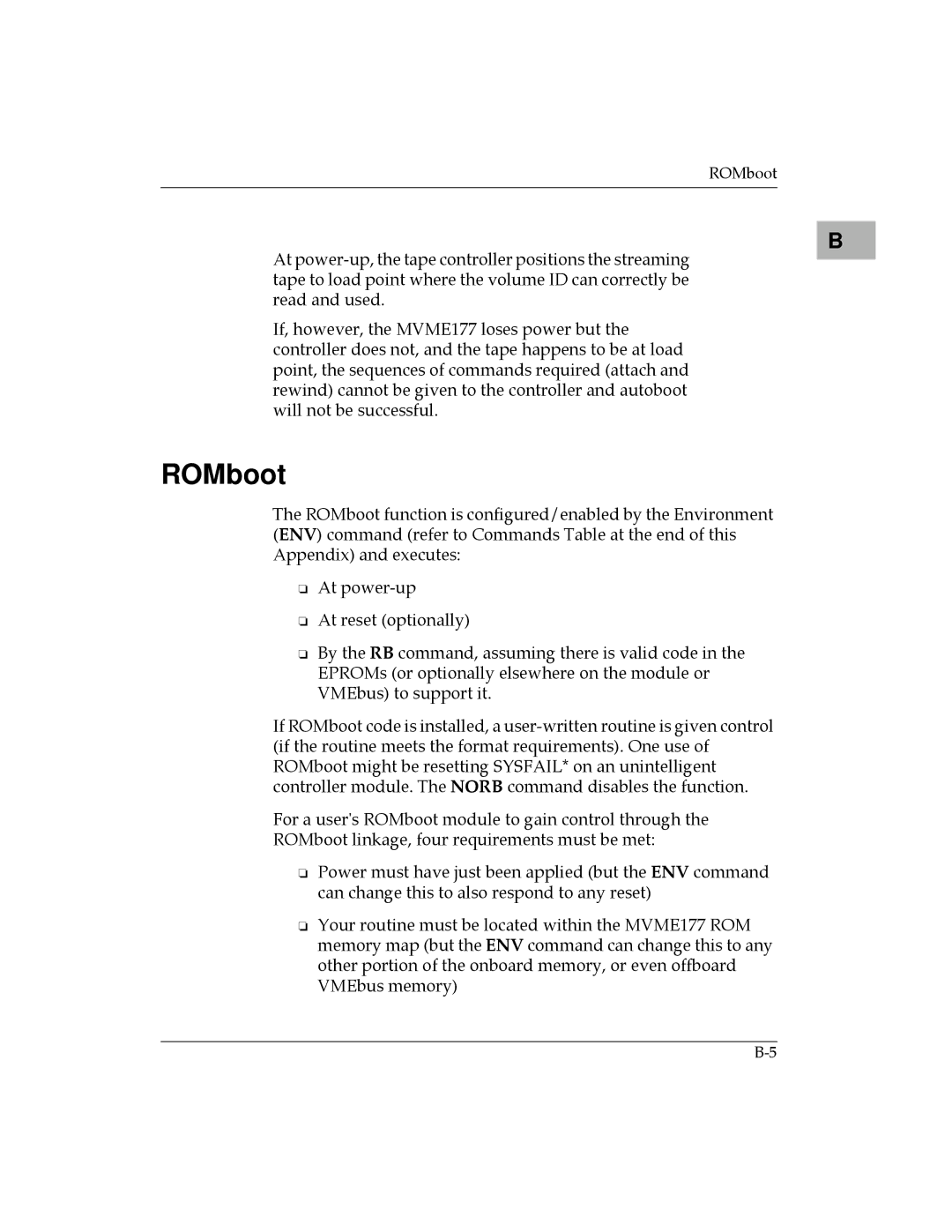 Motorola MVME177 manual ROMboot 