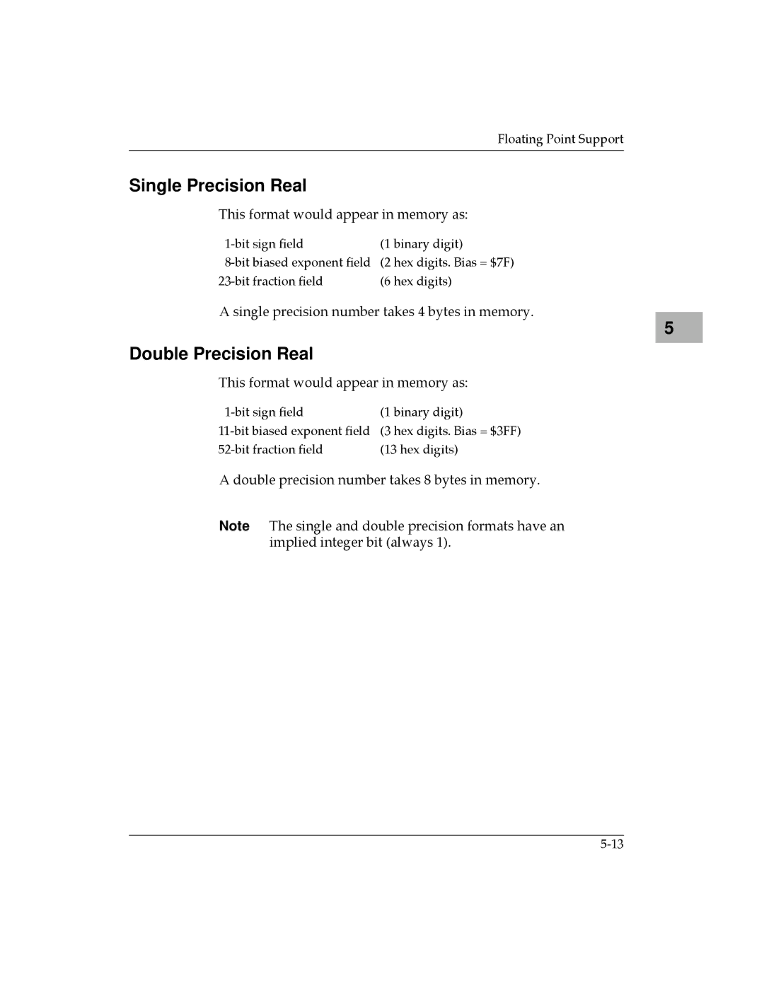 Motorola MVME187 manual Single Precision Real, Double Precision Real 