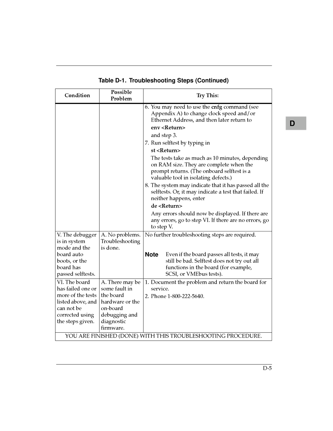 Motorola MVME187 manual Env Return, St Return, De Return 