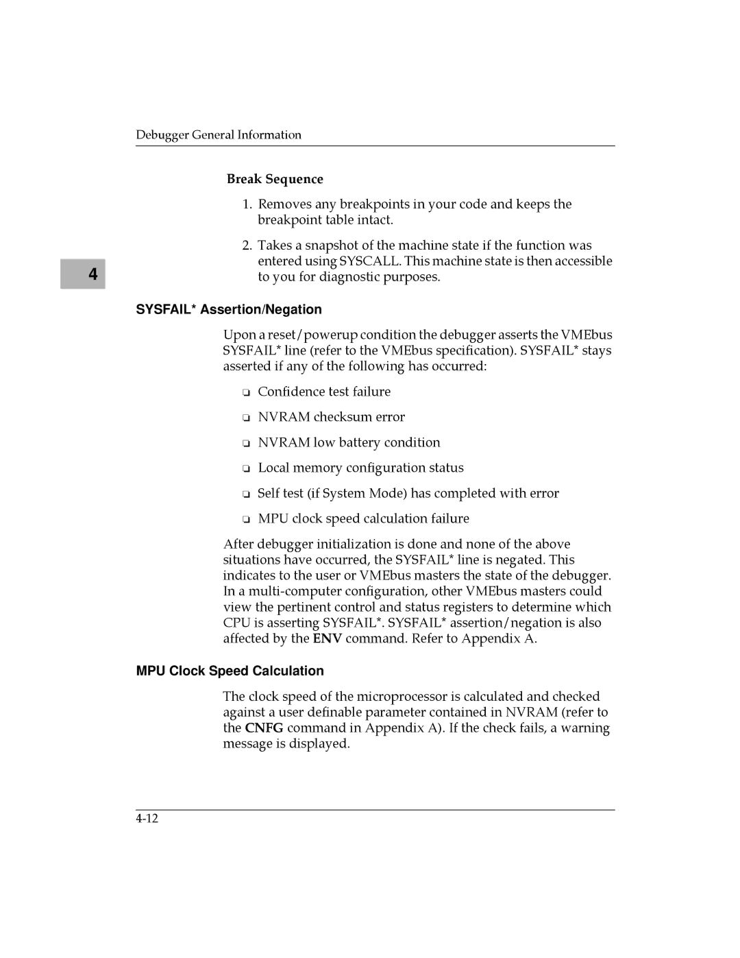 Motorola MVME187 manual SYSFAIL* Assertion/Negation, MPU Clock Speed Calculation 