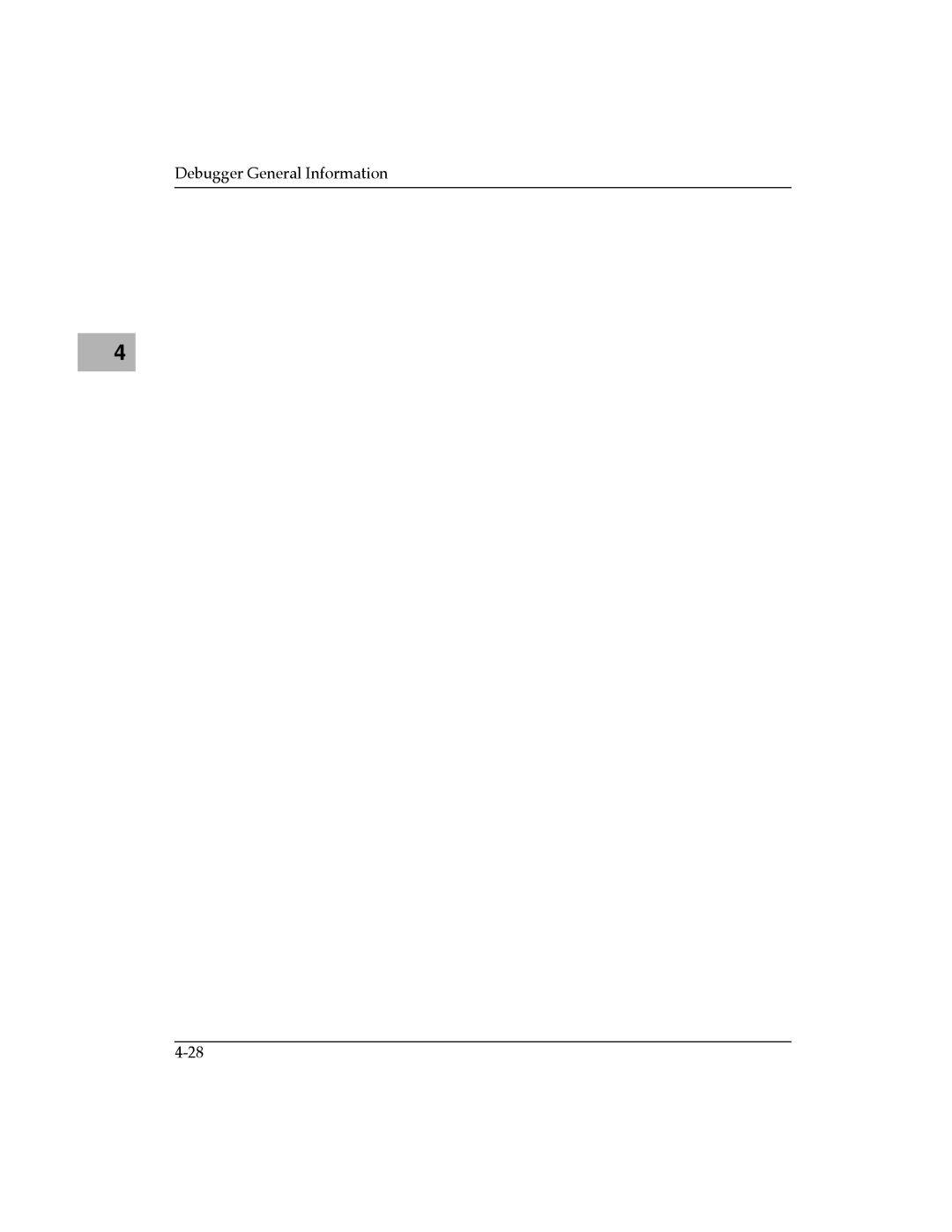 Motorola MVME187 manual Debugger General Information, 4-28 