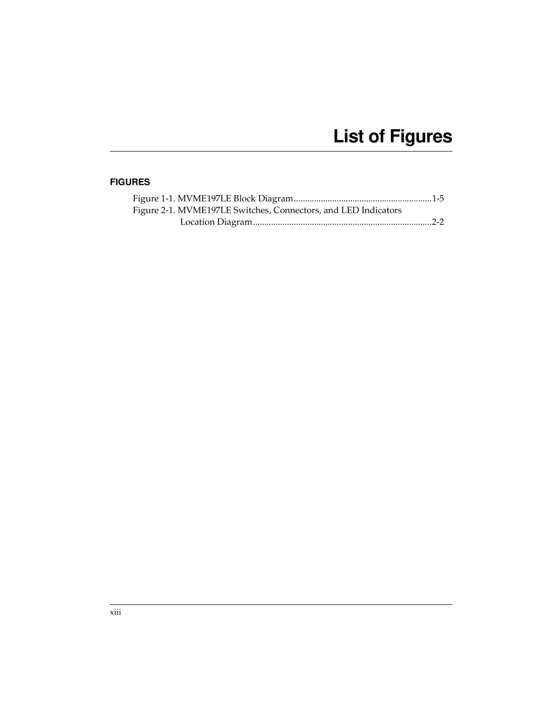 Motorola MVME197LE manual List of Figures 