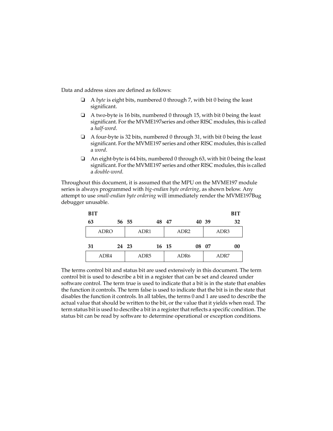 Motorola MVME197LE manual Bit 