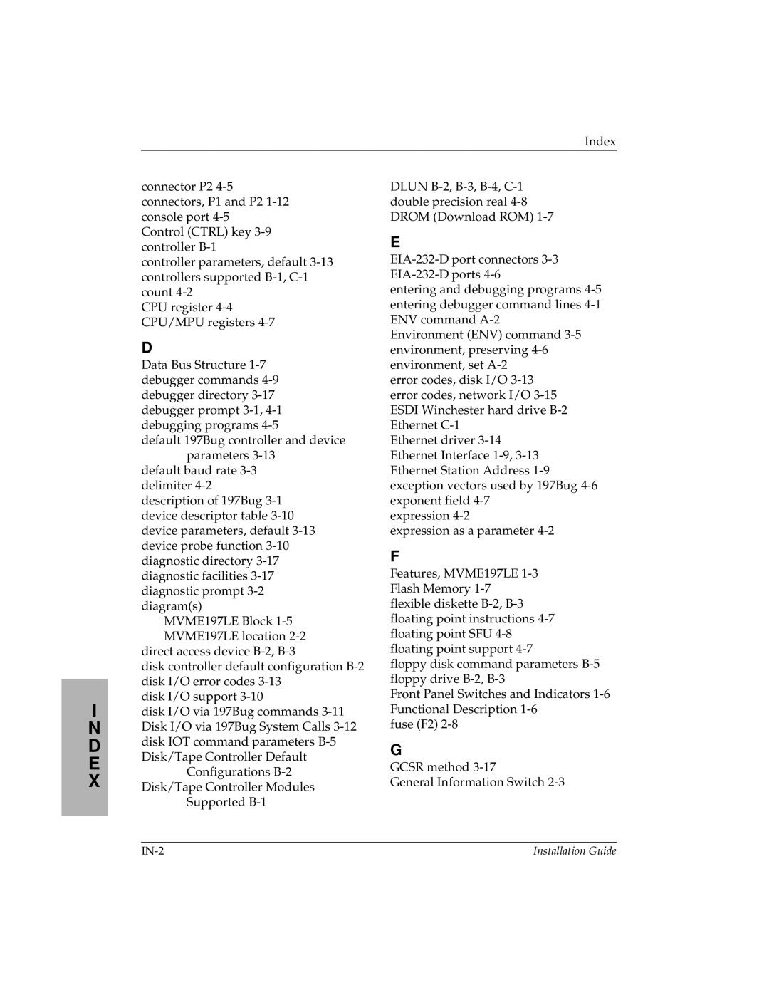 Motorola MVME197LE manual IN-2 