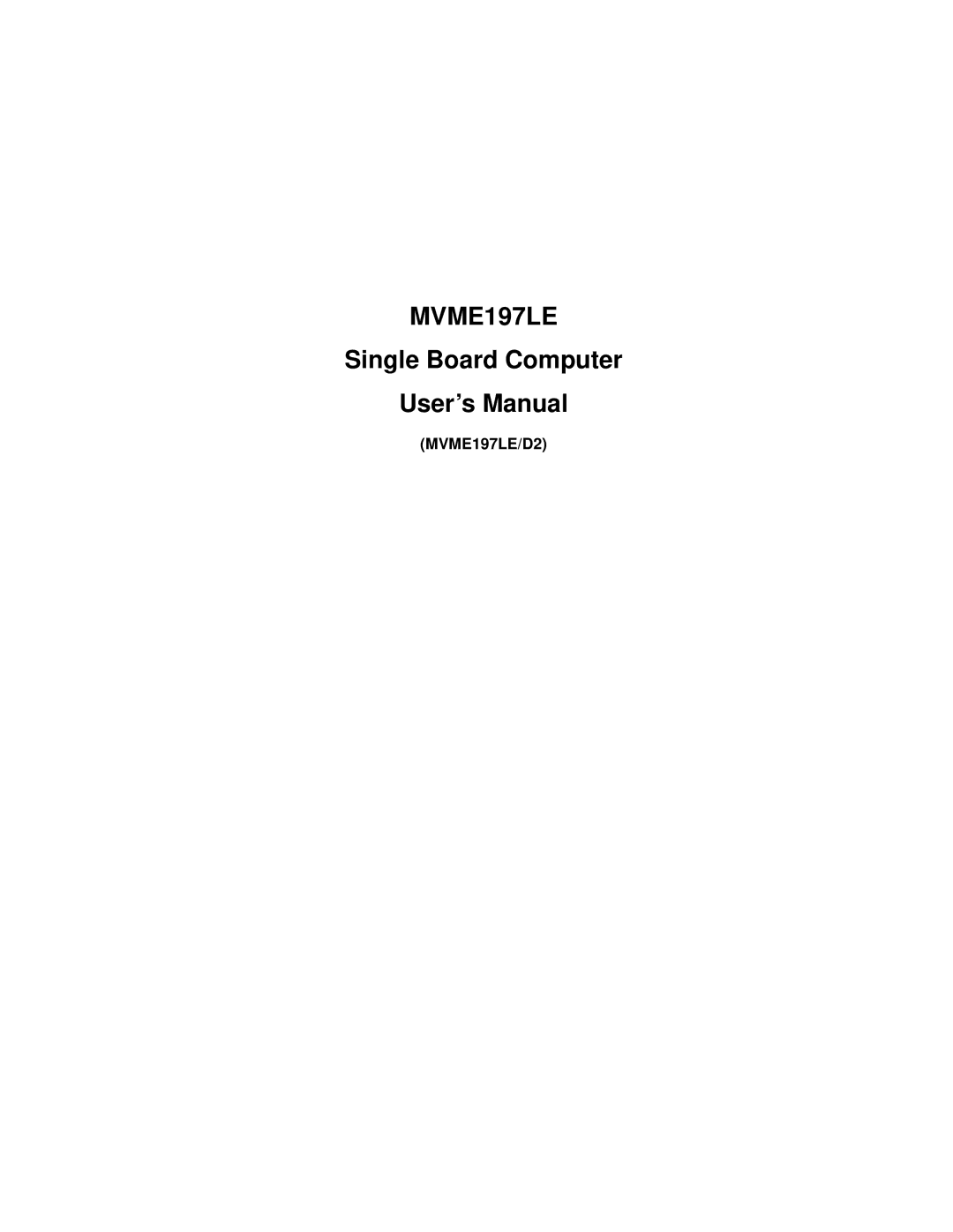 Motorola user manual MVME197LE/D2 