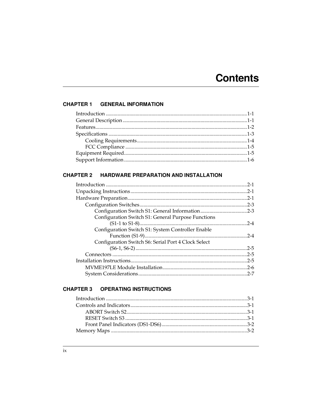 Motorola MVME197LE user manual Contents 