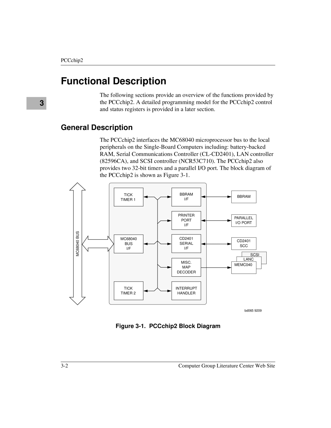 Motorola MVME1X7P manual General Description, PCCchip2 Block Diagram 