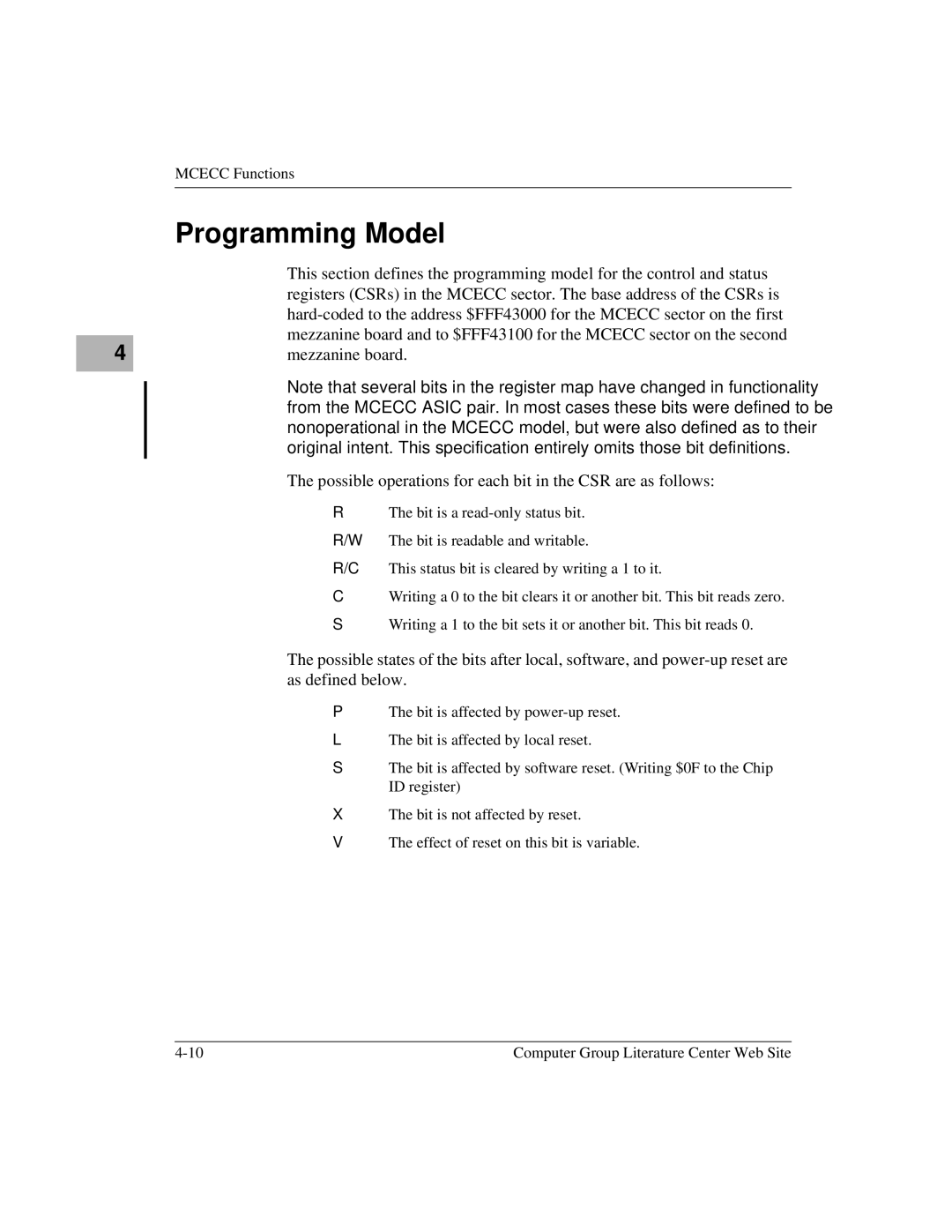 Motorola MVME1X7P manual Programming Model 