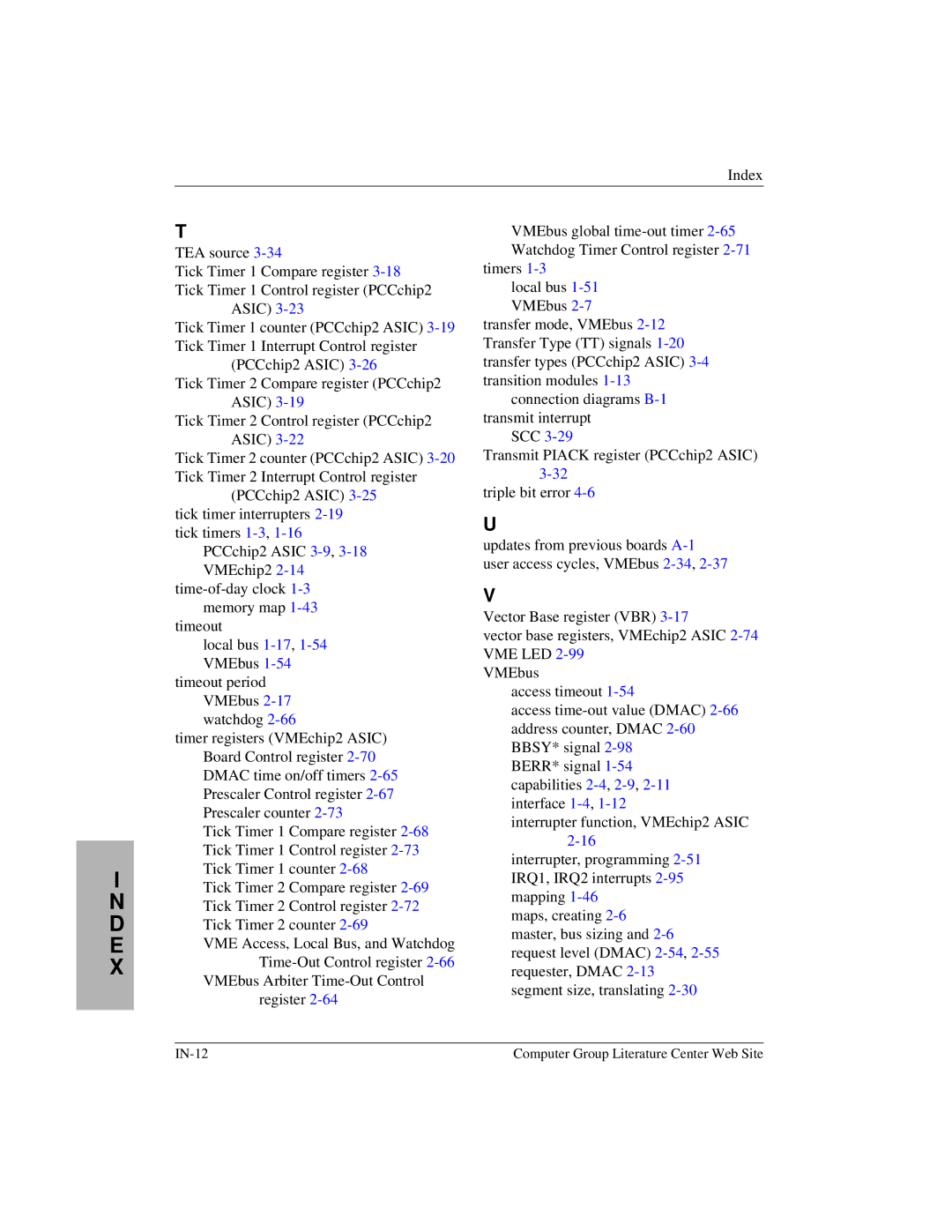 Motorola MVME1X7P manual IN-12 