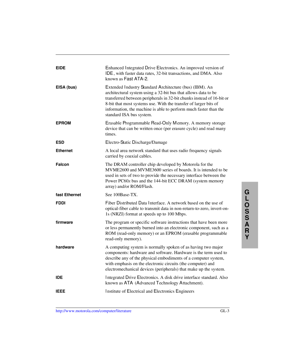 Motorola MVME2300 Series manual Enhanced Integrated Drive Electronics. An improved version 