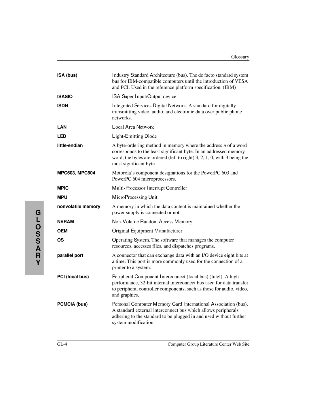 Motorola MVME2300 Series manual PCI. Used in the reference platform specification. IBM 