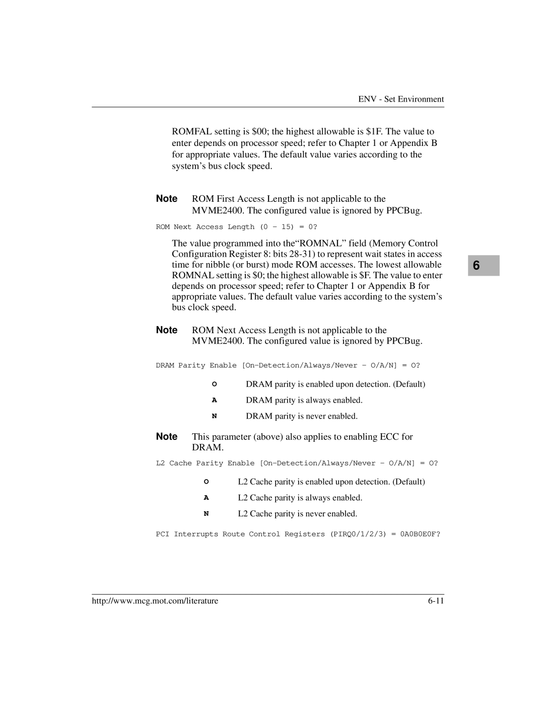 Motorola MVME2400 manual ROM Next Access Length 0 15 = 0? 