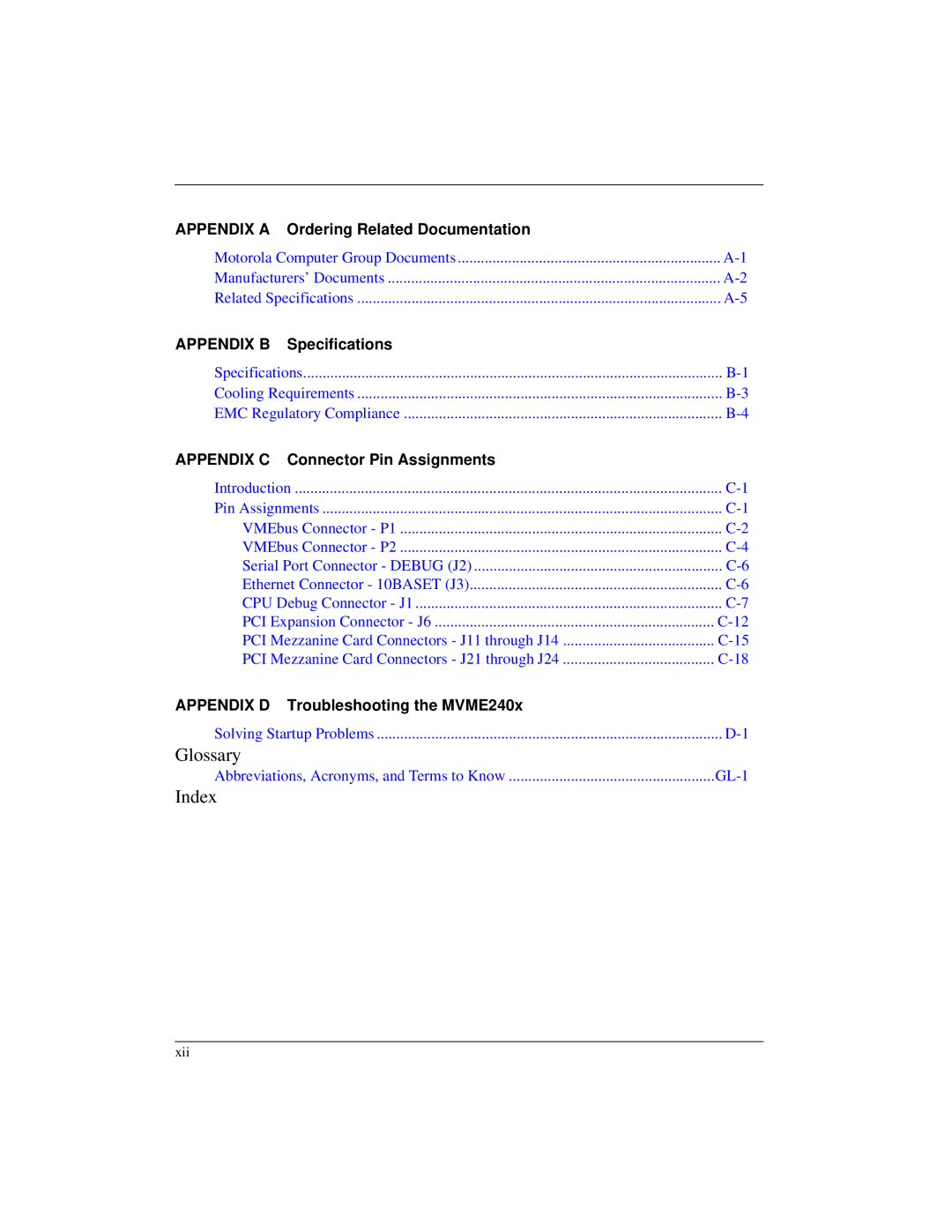 Motorola MVME2400 manual Glossary 