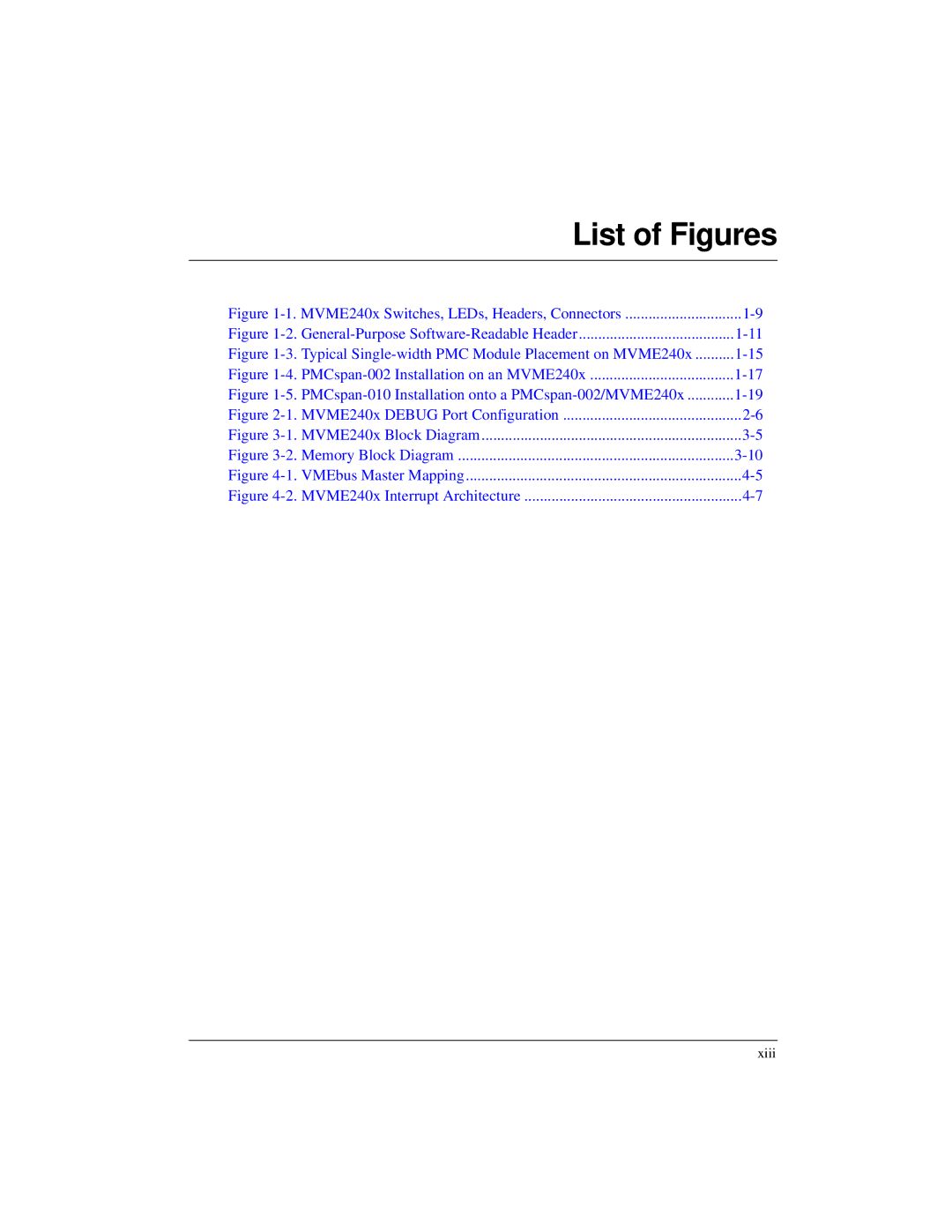 Motorola MVME2400 manual List of Figures 