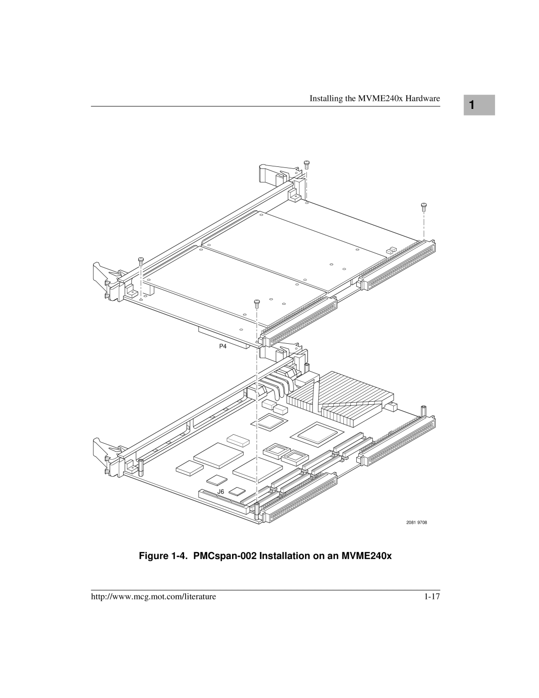 Motorola MVME2400 manual PMCspan-002 Installation on an MVME240x 