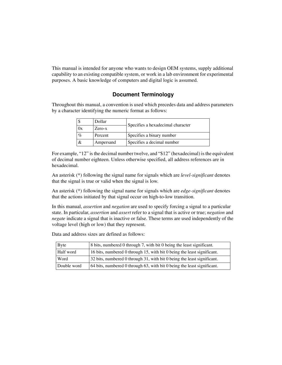 Motorola MVME2400 manual Document Terminology 