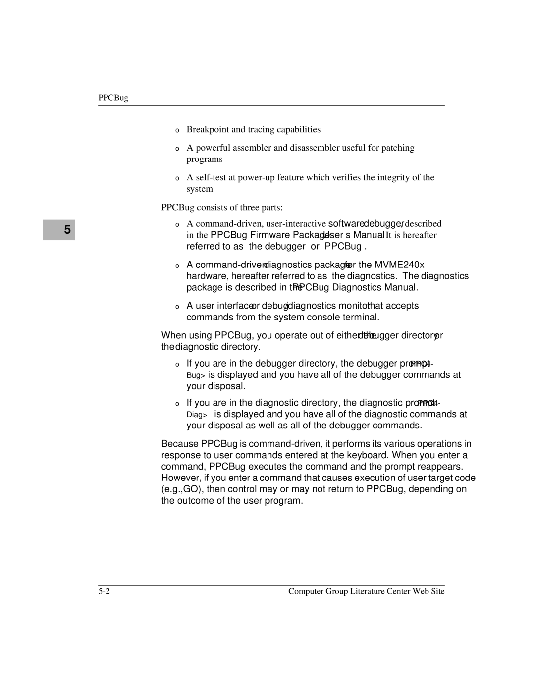 Motorola MVME2400 manual PPCBug 