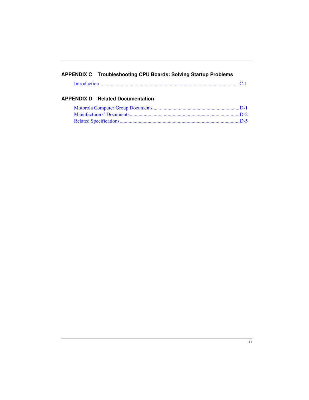 Motorola MVME2600 manual Appendix D Related Documentation 