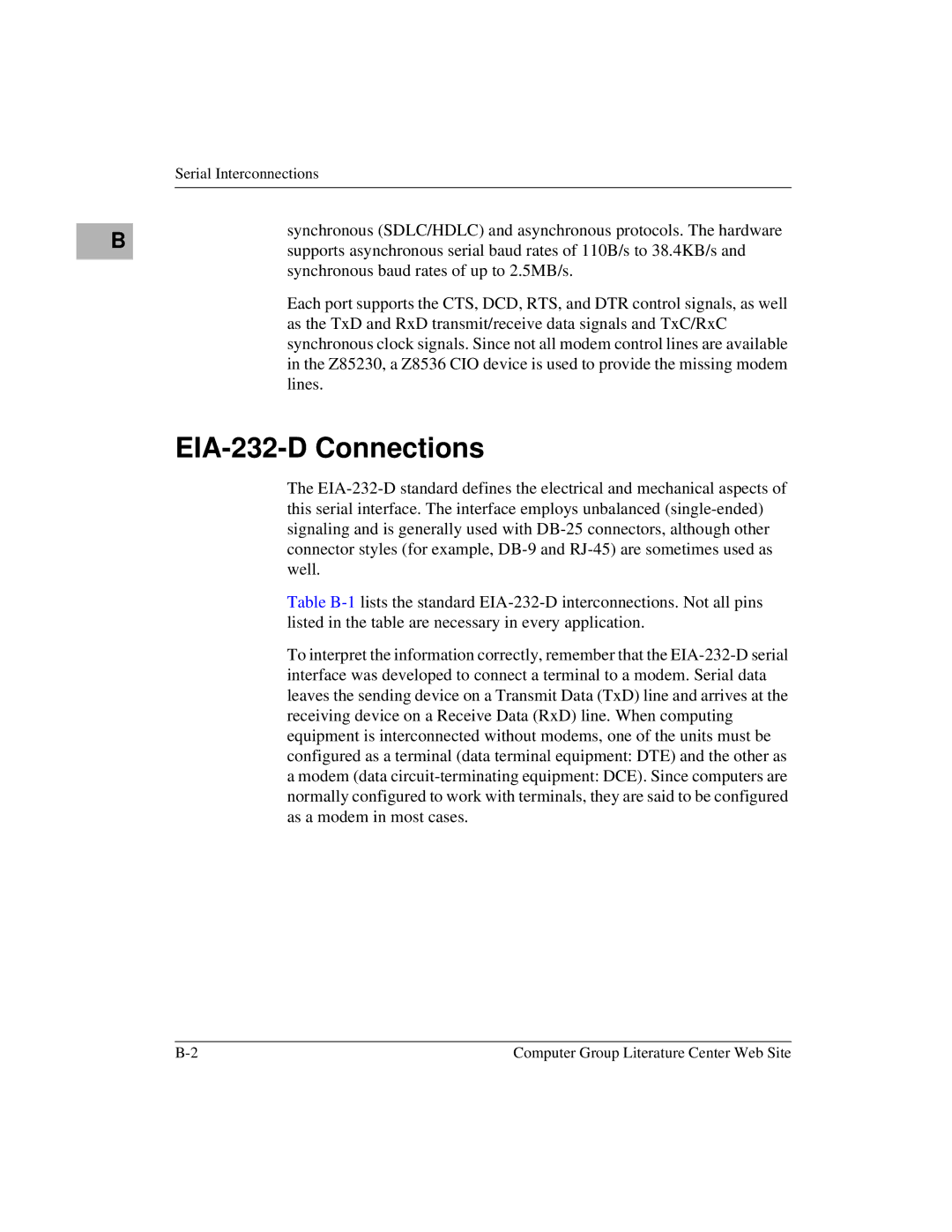 Motorola MVME2600 manual EIA-232-D Connections 