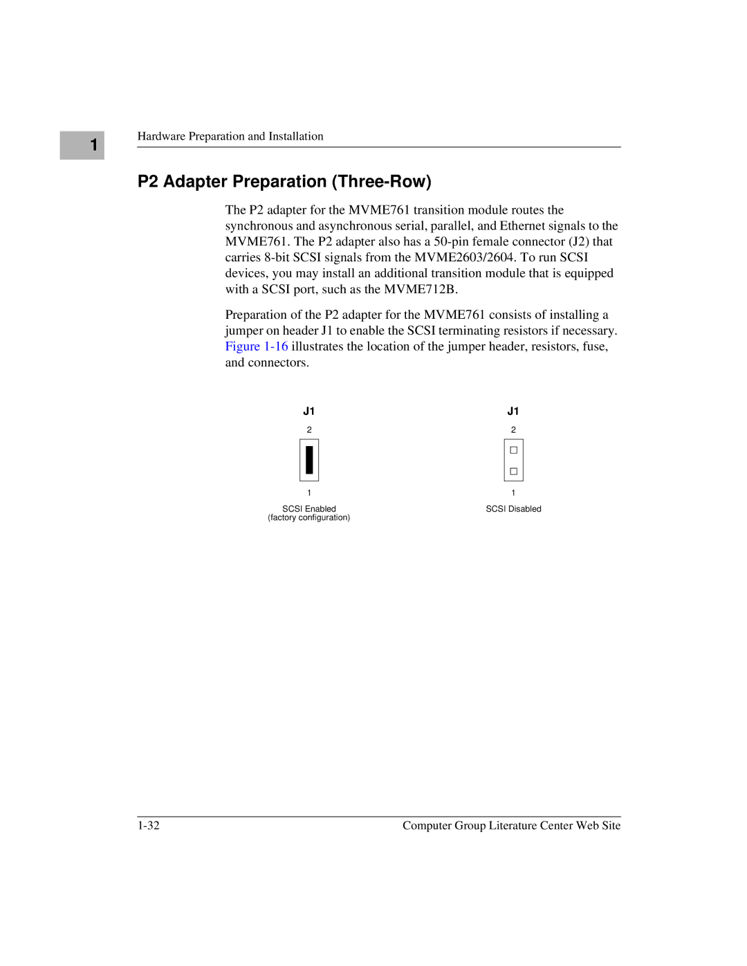 Motorola MVME2600 manual P2 Adapter Preparation Three-Row 