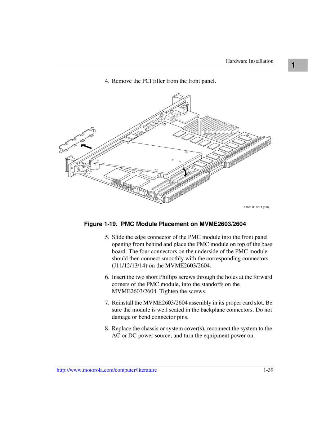 Motorola MVME2600 manual PMC Module Placement on MVME2603/2604 