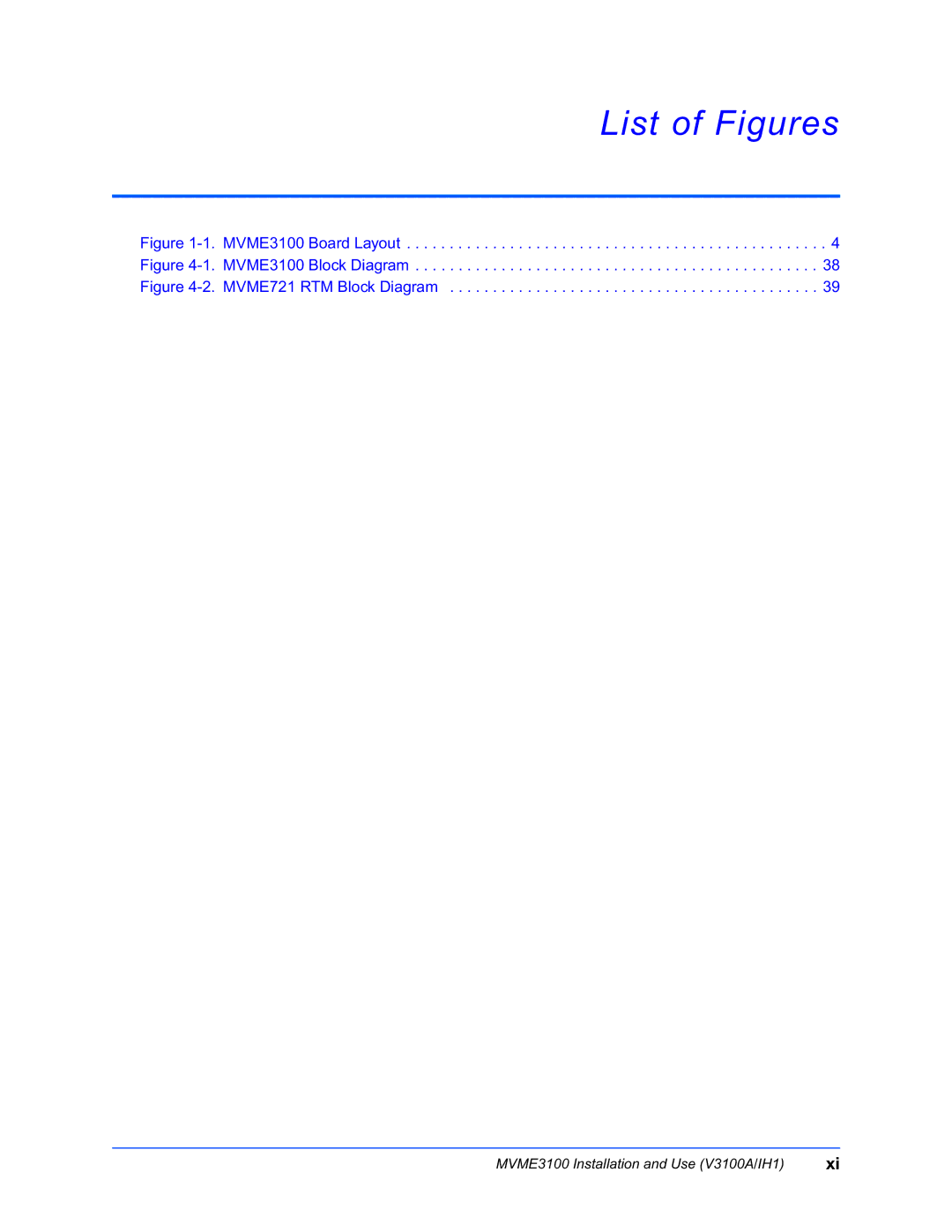 Motorola MVME3100 manual List of Figures 