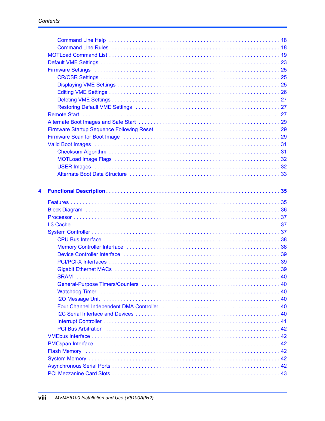 Motorola MVME6100 manual Functional Description 