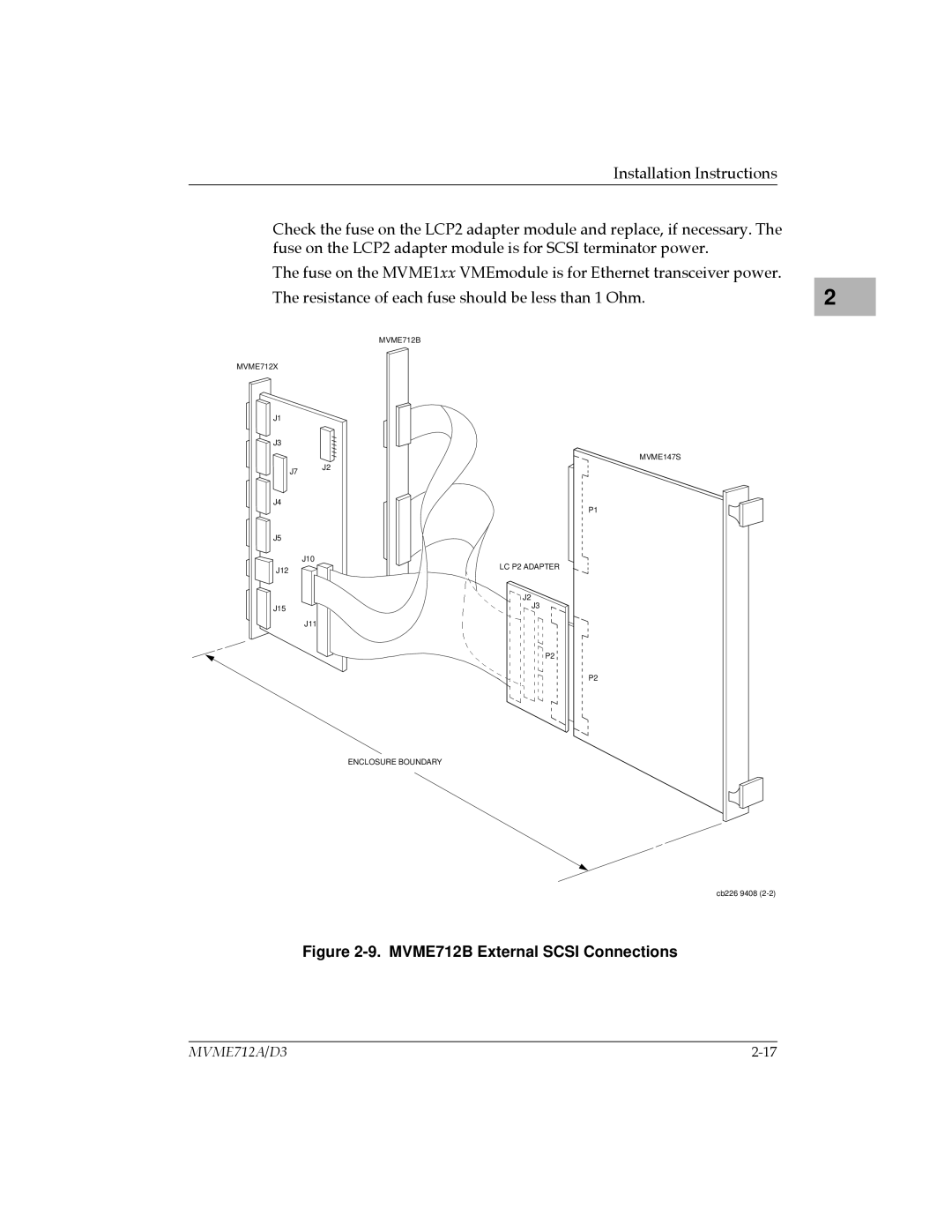 Motorola MVME712-12, MVME712A/D3, MVME712AM, MVME712-13 user manual MVME712B External Scsi Connections 