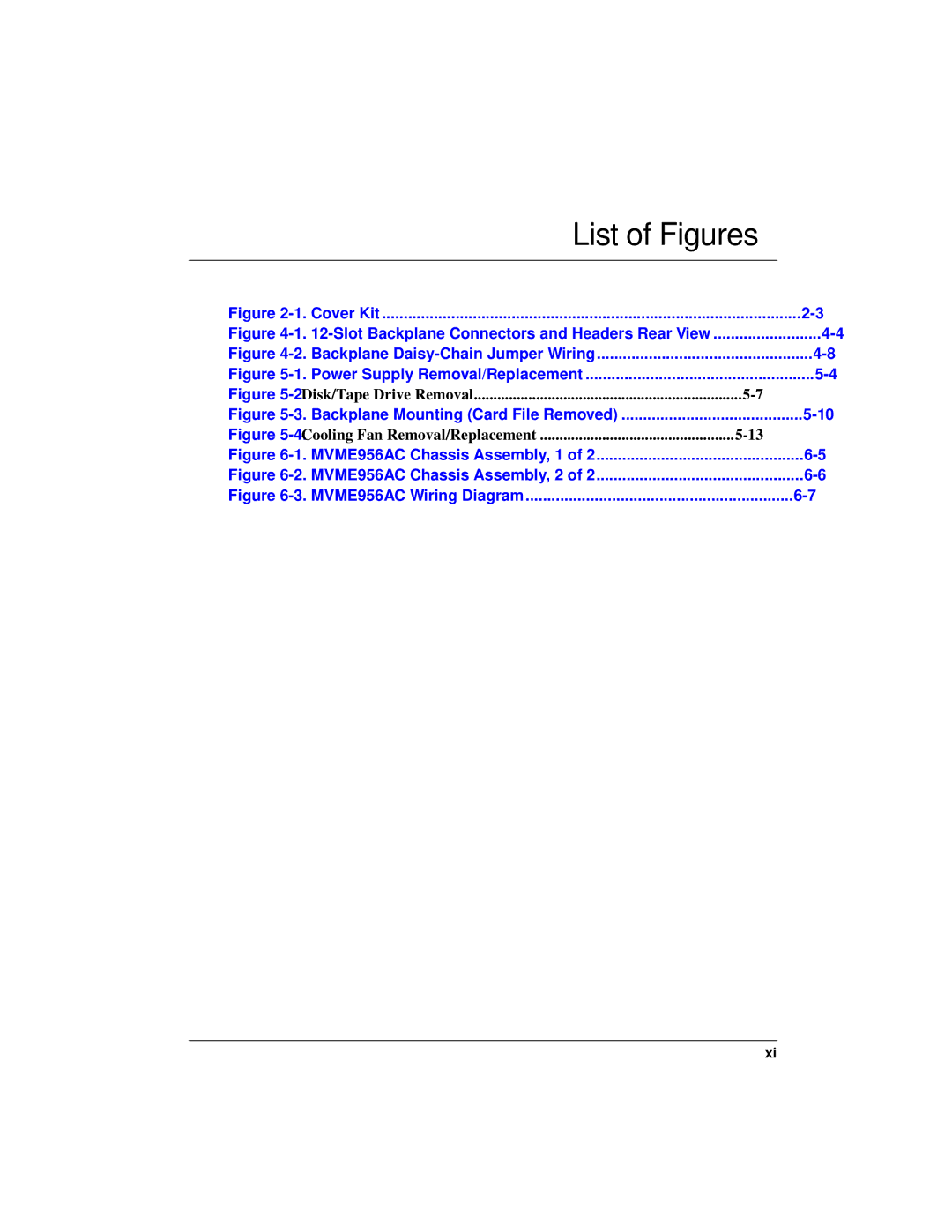 Motorola MVME956UM2, MVME956AC user manual List of Figures 