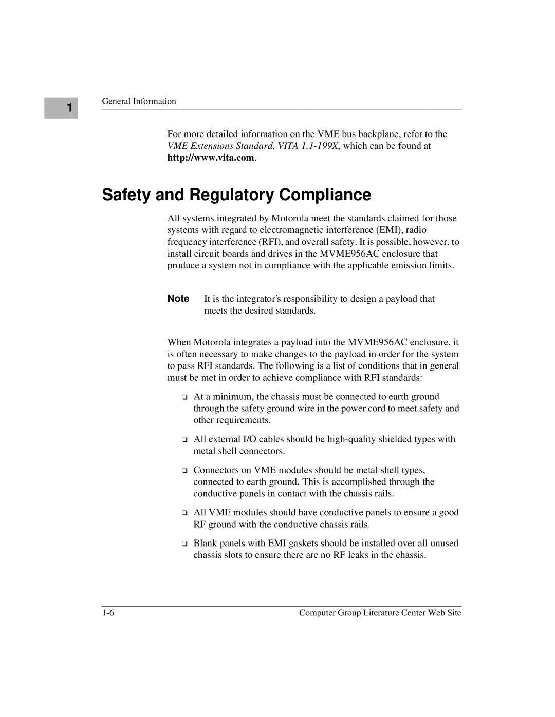 Motorola MVME956AC, MVME956UM2 user manual Safety and Regulatory Compliance 