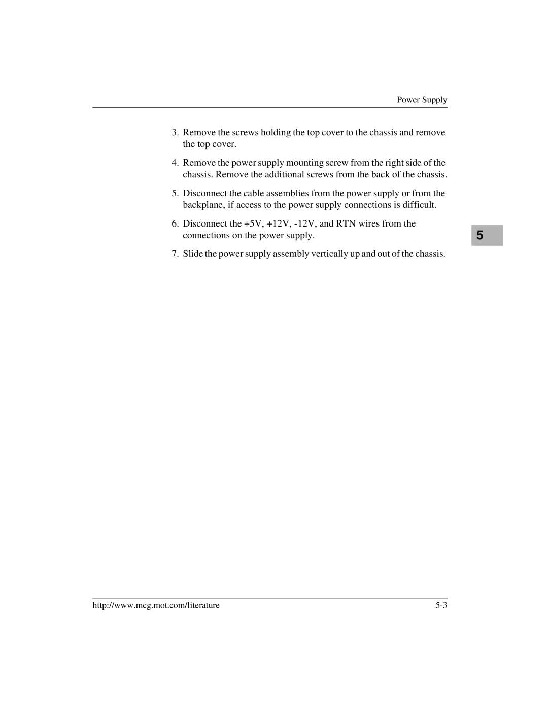 Motorola MVME956AC, MVME956UM2 user manual Power Supply 