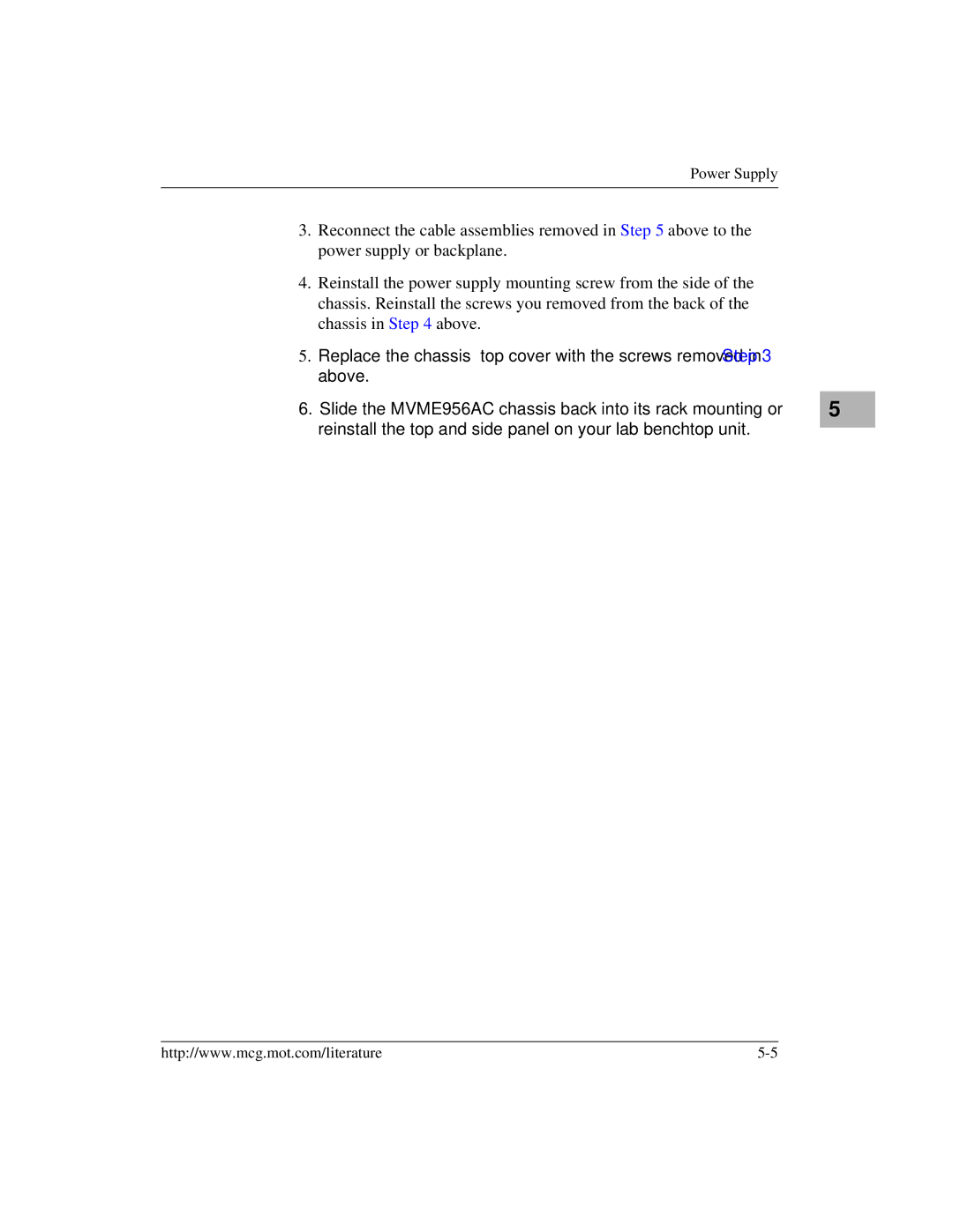 Motorola MVME956AC, MVME956UM2 user manual Power Supply 